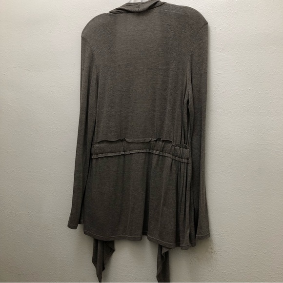 Van Heusen Women's Size M Tan Long Sleeve Open Front Asymmetric Hem Cardigan - Picture 2 of 8